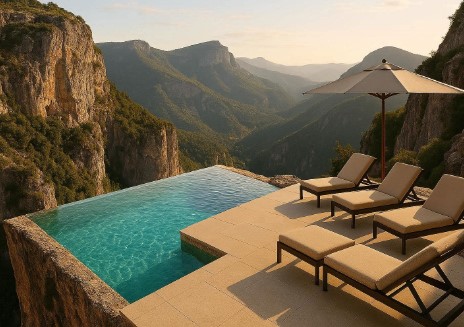Kolam Renang di Atas Lereng Gunung