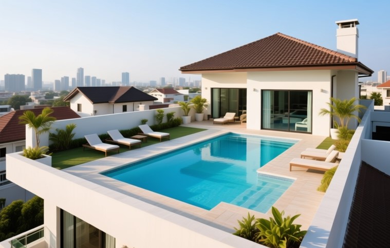 Solusi Lahan di Atas Atap Khusus Kolam Renang