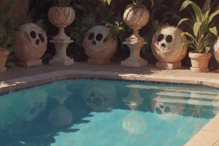 Ornamen Unik Sekitar Kolam Renang