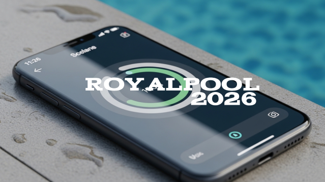 Tampilan aplikasi smartphone untuk memantau kadar pH dan klorin kolam renang secara real-time