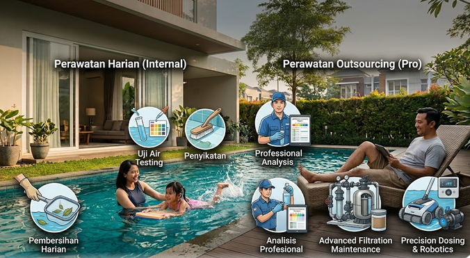 Maintenance Kolam Renang Villa: Harian vs Outsourcing